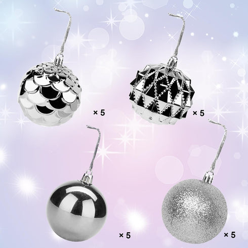Lulu Home Christmas Ball Ornaments, 20 Ct 3.15" Pre-Strung Hanging Ornament Decorations, Xmas Shatterproof Plastic Balls for Holiday Party Wreath ...