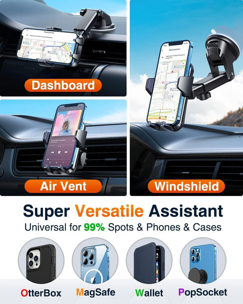 ?2025 MAX Stable & Durable?Car Phone Holder VANMASS?Ultimate Military-Grade Suction?Cell Mount Truck Stand Cradle for Dashboard Windshield Vent fo...