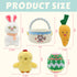 5Pcs My First Easter Basket Stuffed Plush Playset Easter Basket Stuffers Stuffed Cartoon Bunny Easter Egg Plush Basket for Kids...
