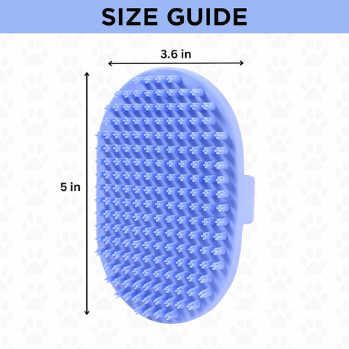 Dog Grooming Bath Brush, Pet Rubber Brush For Shower Scrubbing & Soothing Massage, Ideal for Long & Short Haired Dogs and Cats, Essential Puppy Gr...