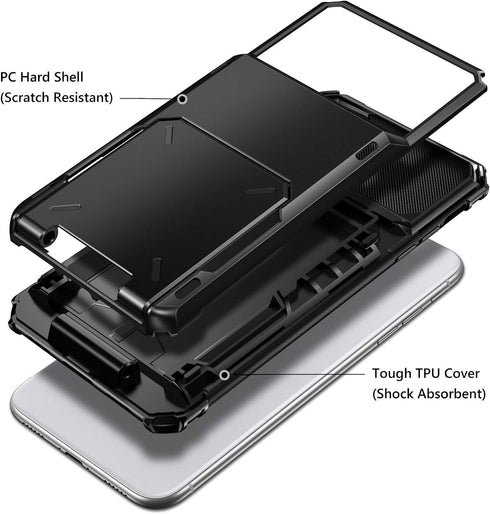 Vofolen for iPhone XR Case Wallet ID Slot Credit Card Holder Spring Pocket for Men Women Scratch Resistant Dual Layer Protective Bumper Rugged TPU...