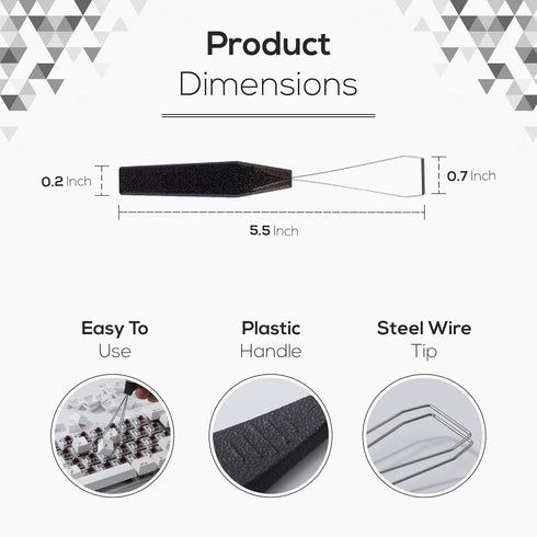Qisan Keycap Puller Black Stainless Steel Keycap Removal Tool Expert for Mechanical Keyboard Magicforce...