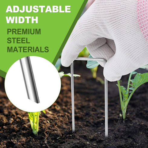 30 Pcs Galvanized Landscape Staples Metal Garden Stakes Heavy Duty for Ground Cover, U-Shaped Pins Yard Stakes Weed Barrier Fabric, Garden Hose, D...