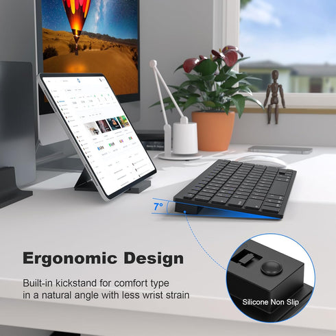 MOFII Bluetooth Keyboard, Ultra-Slim Wireless Computer Keyboard for iPad/iPad Air/iPad Pro/iPad Mini, iPhone, Tablet, Laptop, Compatible with iOS,...