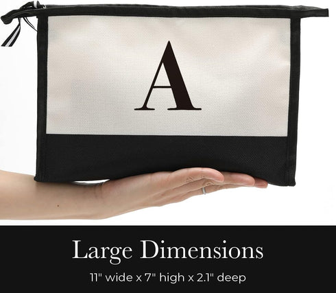 Monogrammed for Women Initial bridesmaid gifts, Personalized monogram Monogram Cosmetic Bag,Travel Makeup Bag Suitable for Wedding weekend Beach G...