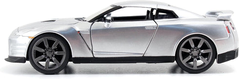 Fast & Furious 1:32 2009 Brian's Nissan GT-R R35 Die-Cast Car, Toys for Kids and Adults(Silver)...