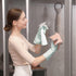 COOLJOB Small Reusable Rubber Dishwashing Cleaning Gloves for Kitchen Bathroom, Non-Slip Grippy Long Dish Washing Gloves with Flocked Cotton Liner...
