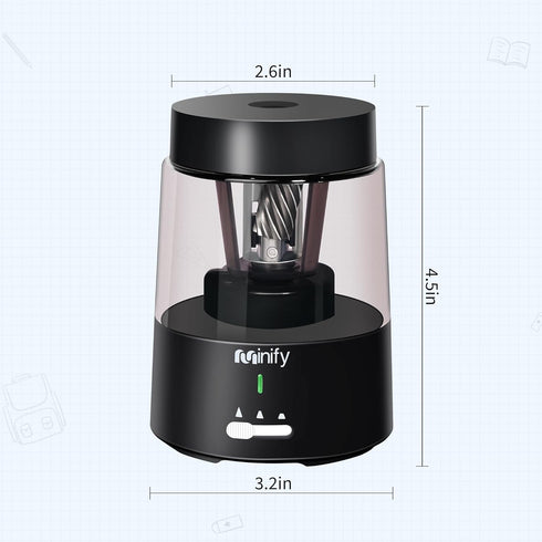 Pencil Sharpener Electric Pencil Sharpener Heavy Duty Blade Rechargeable Battery Powered Pencil Sharpeners for 6-8mm Colored Pencils Auto Stop Fas...