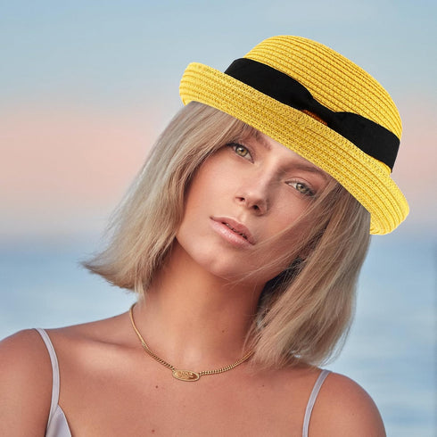 Womens Straw Hat Straw Hats for Women Sun Hat Womens Fedora Beach Hat for Women Bonnet for Men Fitted...