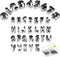 Alphabet & Number Cookie Cutters Sets of 35 Pieces Mold Tools for Fondant Biscuit, Cake, Fruit, Vegetables, or Dough Stainless Steel...