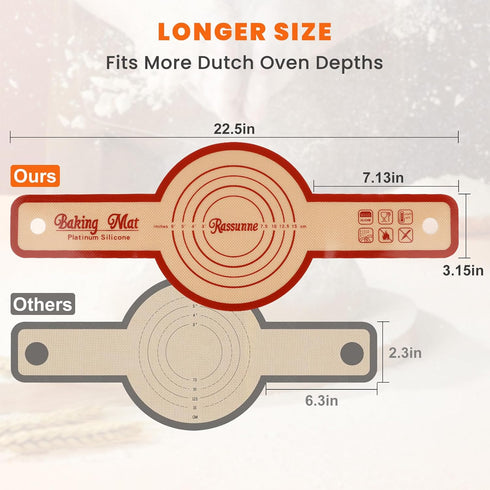 2 Colors Silicone Bread Sling for Dutch Oven, Essential Sourdough Bread Baking Supplies, Reusable Non-Stick Silicone Baking Mat, Perfect for Easy ...