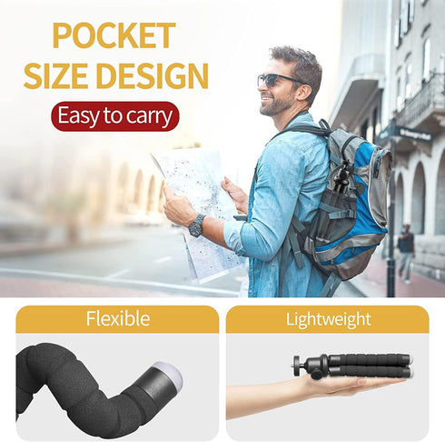 Sensyne Phone Tripod, Flexible Cell Phone Tripod with Phone Holder and Wireless Remote, Mini Travel Tripod Stand, Compatible with All Cell Phones,...