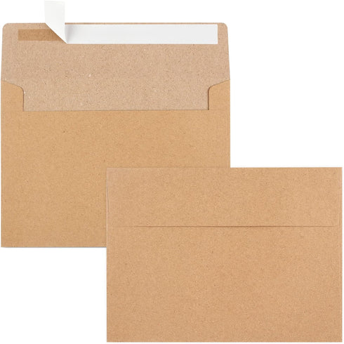 70 Packs A2 Invitation Envelopes, Brown Kraft Envelopes, Envelopes for 4.5x5.5 Cards, Envelopes for Invitations, Envelopes Self Seal for Photos RS...