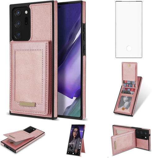 Asuwish Phone Case for Samsung Galaxy Note 20 Ultra 5G Wallet Cell Cover with Screen Protector and RFID Slim Credit Card Holder Stand Note20 Plus ...