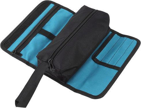 Tool Roll Up Pouch, Foldable Tool Roll Organizer Storage Holder Multi-Purpose Canvas Roll Up Small Tool Bag Professional Electrical and Maintenanc...