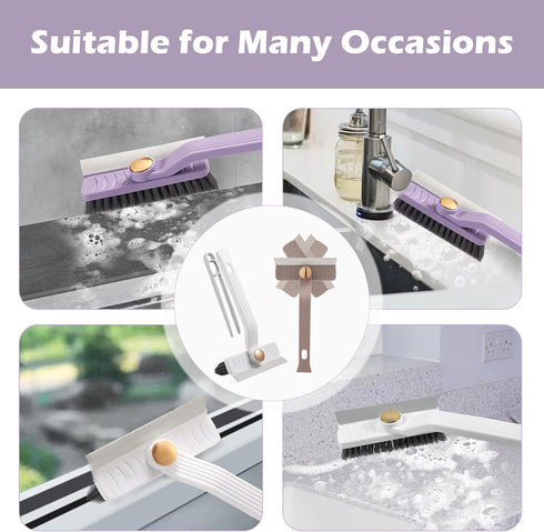 Multi-Function Rotating Crevice Cleaning Brush, Hard Bristle Crevice Cleaning Brush,Glass Cleaning Brush No Dead Household Corners Crevice Cleanin...