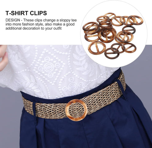 SUPVOX 20pcs Resin Round T Shirt Clips Scarf Buckle Rings Clothes Clip Rings...