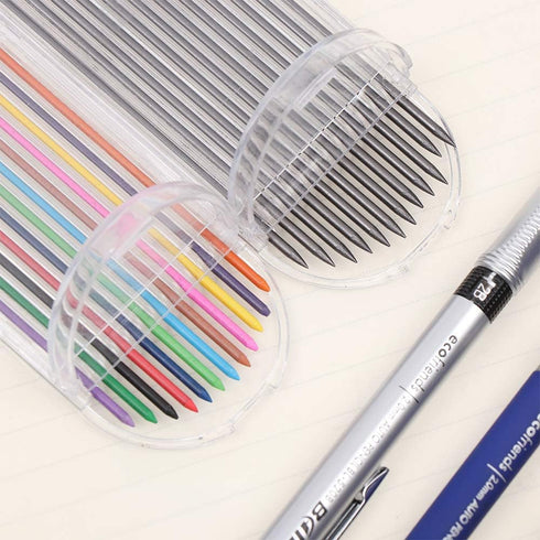 5pcs 2.0 mm Mechanical Pencil Lead Holder Set, 3pcs Automatic Pencils and 2 Cases Lead Refills (Color & Black) for Draft Drawing Writing Crafting ...