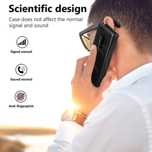 OCASE Compatible with Samsung Galaxy S9 Plus Leather Flip Case - Wallet Case with Card Slot, Kickstand, Magnetic Closure (Black)...