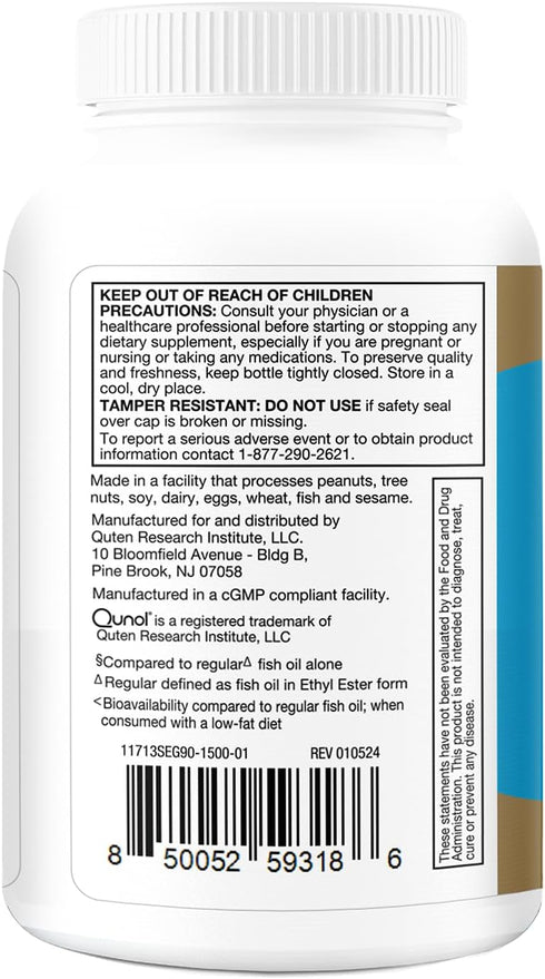 Qunol Advanced Omega 3 Krill and Fish Oil Complex, 10x Better Bioavailability, One Pill Dose, 250mg EPA & DHA, Supports Brain, Eye, Heart and Join...