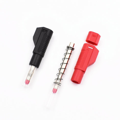 10sets Retractable Sheath 4mm Banana Plug Connectors Stackable Wire Solder Multimeter Test Leads Ends Banana Plugs Adapter with Banana Jack Socket...