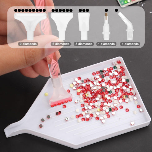 26pcs Diamond Pen Accessories Tools, Diamond Drawing Pen Kit with Pen Tips Tray Glue Clay Double-Ended Diamond Pen Set for DIY Diamond Craft (Pink...