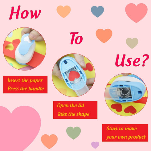 Heart Punches for Paper Crafts, 1-Inch Across, Small Hole Heart Punch Cutter, Lever Punch, Heart Shape for Card Making, Scrapbooking, DIY Arts....