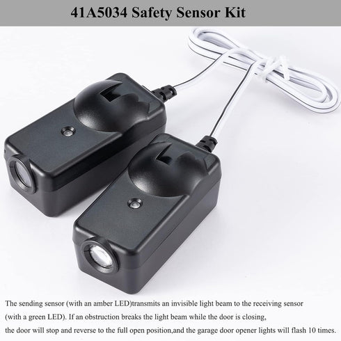 41A5034 Garage Safety Sensor Kit Compatible with Liftmaster Sears Chamberlain Craftsman, Garage Door Openers Parts Replacement(1997-current), 2 Ga...