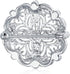 Large Fashion Statement Sparkling Party Rose Flower Shape Open Pave Crystal Wedding Brooch Scarf Pin For Women Silver Tone Rhodium Plated...