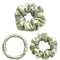 Hair Care Classic Scrunchies Silk Everyday Hair Ties Elastics No Damage Ponytail Holder Pack of 3 Apple Green...