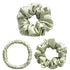 Hair Care Classic Scrunchies Silk Everyday Hair Ties Elastics No Damage Ponytail Holder Pack of 3 Apple Green...