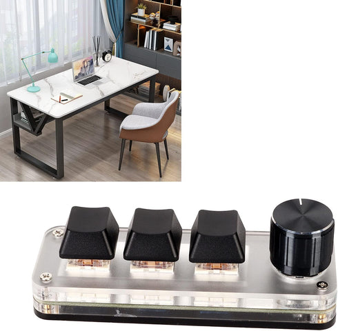 Yoidesu One Handed Macro Mechanical Keyboard, Portable Mini Gaming Keypad Fully Programmable Keys Red Switches, DIY Programmable Shortcut Custom U...