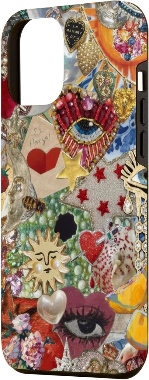 iPhone 15 Pro Max Vintage Mosaic Art Charm Scrapbook Trendy Collage Case...
