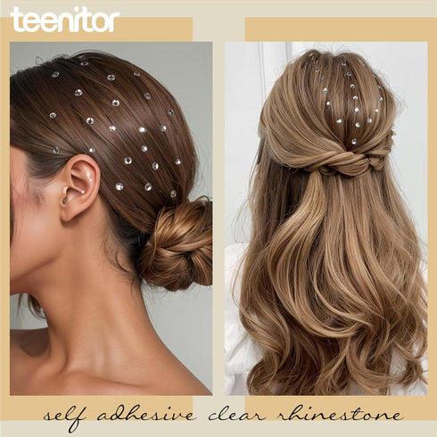 Teenitor Face Gems Self Adhesive Face Rhinestone Face Jewels, 650pcs Makeup Rhinestones, Stick On Rhinestones for Makeup, Gems for Face, Hair, Bod...