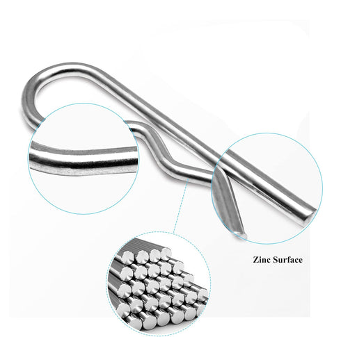 12 Pcs Heavy Duty Hitch Pins Clip R Clips Spring Retaining Wire Hair Pins Cotter Pin Strong Spring Tension Large Carter Pin R Clip Large for Trail...