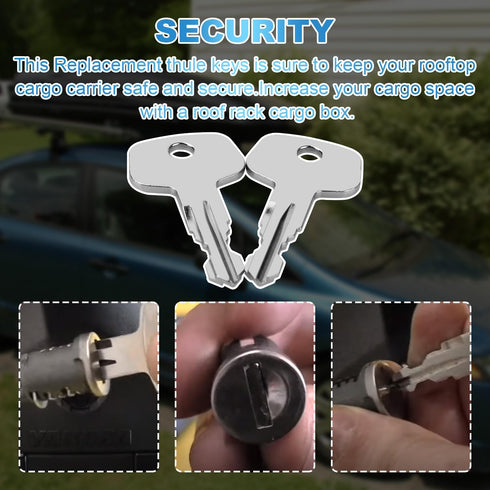 Thule Car Rack Replacement Key,Thule roof Rack Key,Errebi Thule Key,Replacement Keys for Thule Ski, Roof,Cargo Box,Carrier Racks and Crossbars(N20...