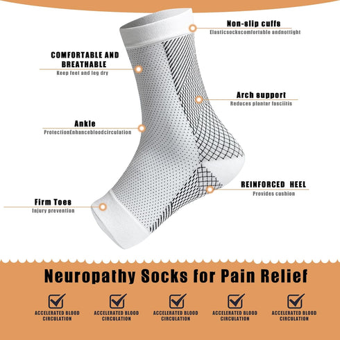 Neuropathy Socks for Women and Men, Soothe Relief Socks for Plantar Fasciitis, Comprex Ankle Sleeves Plantar Fasciitis Socks Compression Socks for...