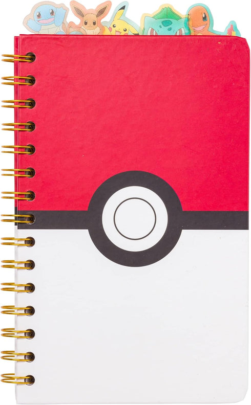 Silver Buffalo Pokemon Pokeball Starters Spiral Tabbed Notebook, 8 x 5 Inches...