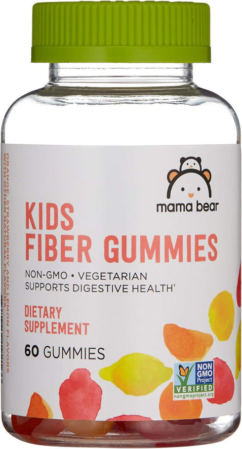 Amazon Brand - Mama Bear - Kids Fiber Gummies - Supports Digestive Health, Orange, 60 Count...