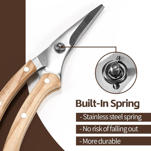 Wooden Garden Pruning Shears, Gardening Scissors Hand Tools, Classic Manual Hand Pruner Wood Clippers for Flower and Plant Trimming, Foldable Stai...