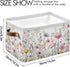 Herbal Wildflowers Storage Basket 1pc, Large Collapsible Toys Clothes Organizer, Durable Canvas Storage Bin with Handle for Shelves Closet Laundry...