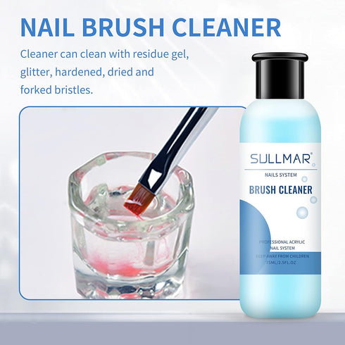 Nail Brush Cleaner for Acrylic Nail Brush Cleaner Acrylic Painting Quickly Cleaning Nail Art Liner Salon At Home 75Ml/2.5FL.OZ...