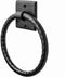 Monarch Abode 19131 Round Towel Ring Holder - Hand Hammered Wall Mount Bathroom & Kitchen Storage - Metal Towel Hanger - 7 Inch Matte Black - Rust...