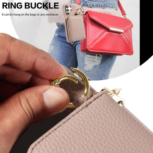 Furiet Wallet Case for Samsung Galaxy S22 Ultra 5G with Shoulder Strap Ring Buckle, Luxury PU Leather Zipper Flip Organ Purse, Card Holder Stand P...