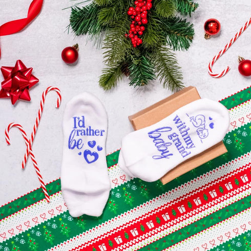 Funny Grandparent Socks - Gift For Grandmas & Expecting Grandparents (I'd Rather Be) One Size...