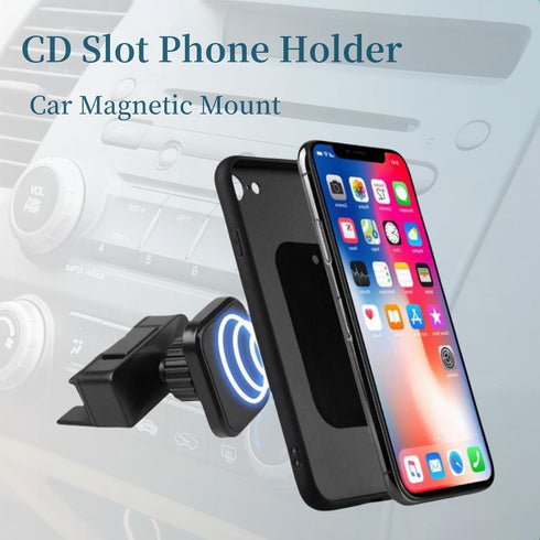 CD Slot Car Phone Holder Mount for Car Magnetic Mount Compatible with Case iPhone 15/14/13/12 Pro Max Plus Mini Smartphone 17.2mm Ball Adapter CD ...