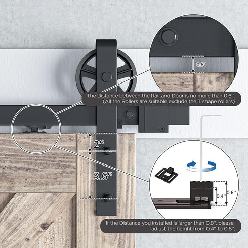 SMARTSTANDARD Barn Door Soft Close Kit, Matching A Door Weighing up to 88 Pounds, Equipped with Spring Buffer Damper, Upgrade Hole-Free Version, 2...