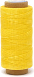 Mandala Crafts Yellow Flat Waxed Thread for Leather Sewing - 273 Yds 150D 0.8mm Polyester Leather Thread String Waxed Cord for Leatherwork, Beadin...