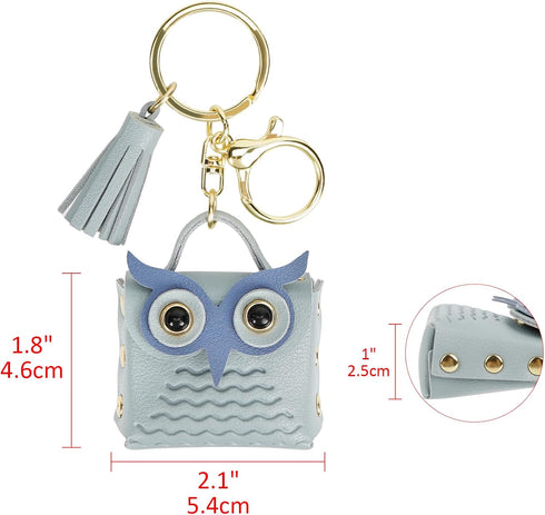 Mini Coin Purse Keychain Cute Owl Backpack Change Wallet Bags Jewelry Pouch with Keyring for Women Storage Coins...