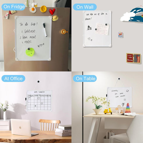 GDMINLO Double-Sided Small Dry Erase Board, 14 x 11 inches Whiteboard for Students Teachers School Supplies Lapboards, Includes a Black Dry Erase ...